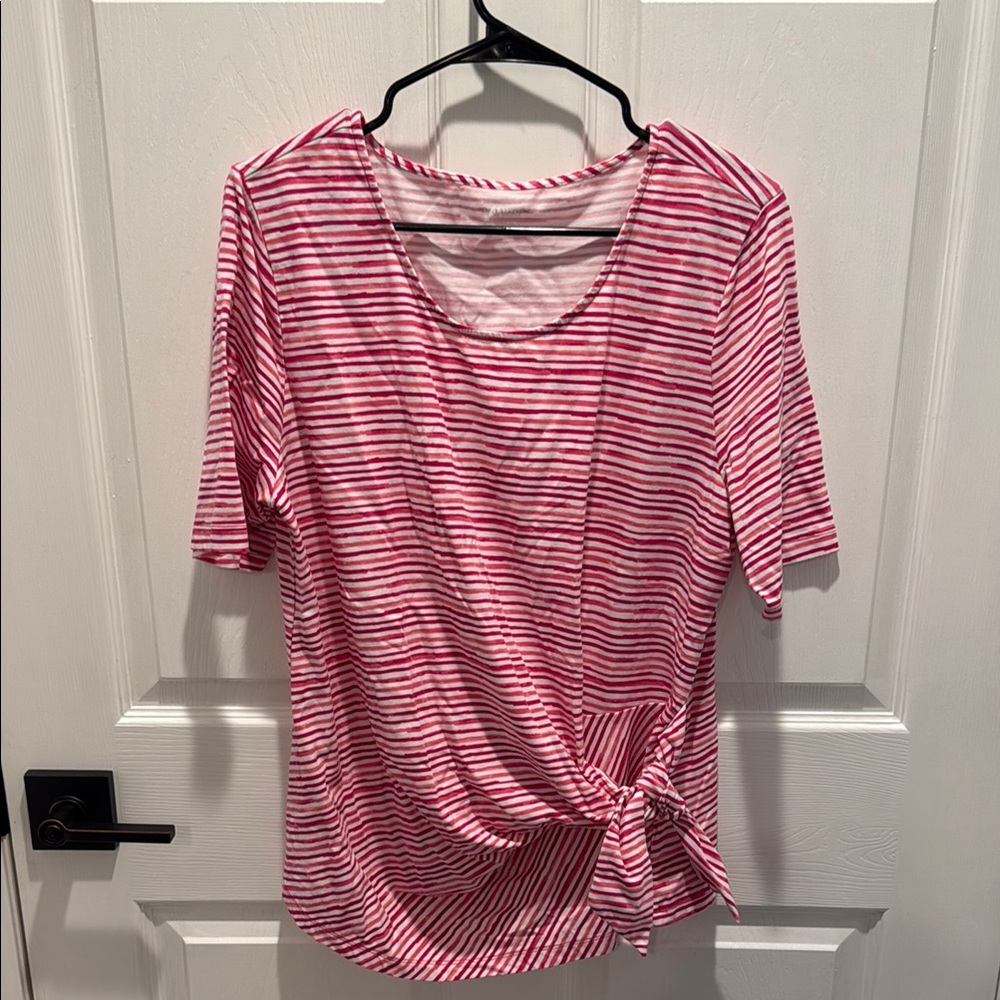 Lands’ End Women’s Light Weight Jersey Tie Front Top NWOT
